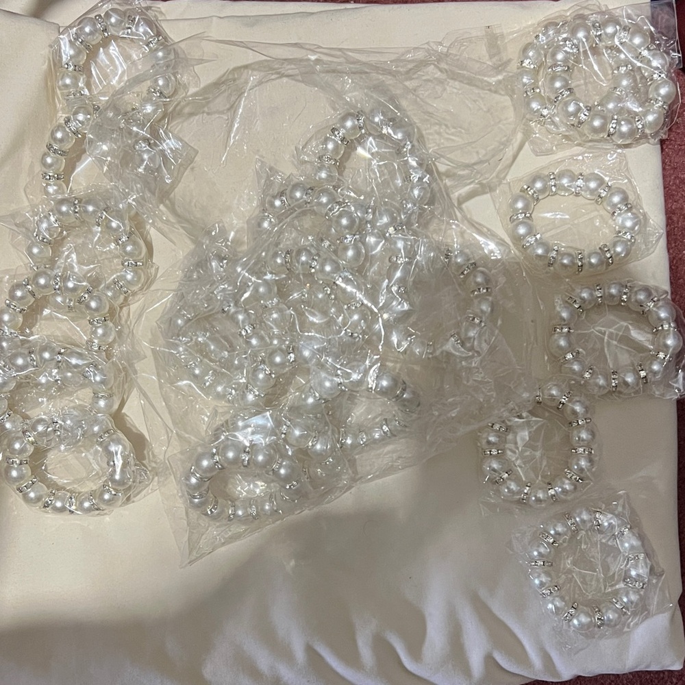Elegant Pearl Beaded Napkin rings